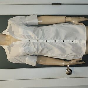CINQUE White Cotton Blend snap Down Top Size US S EU 36